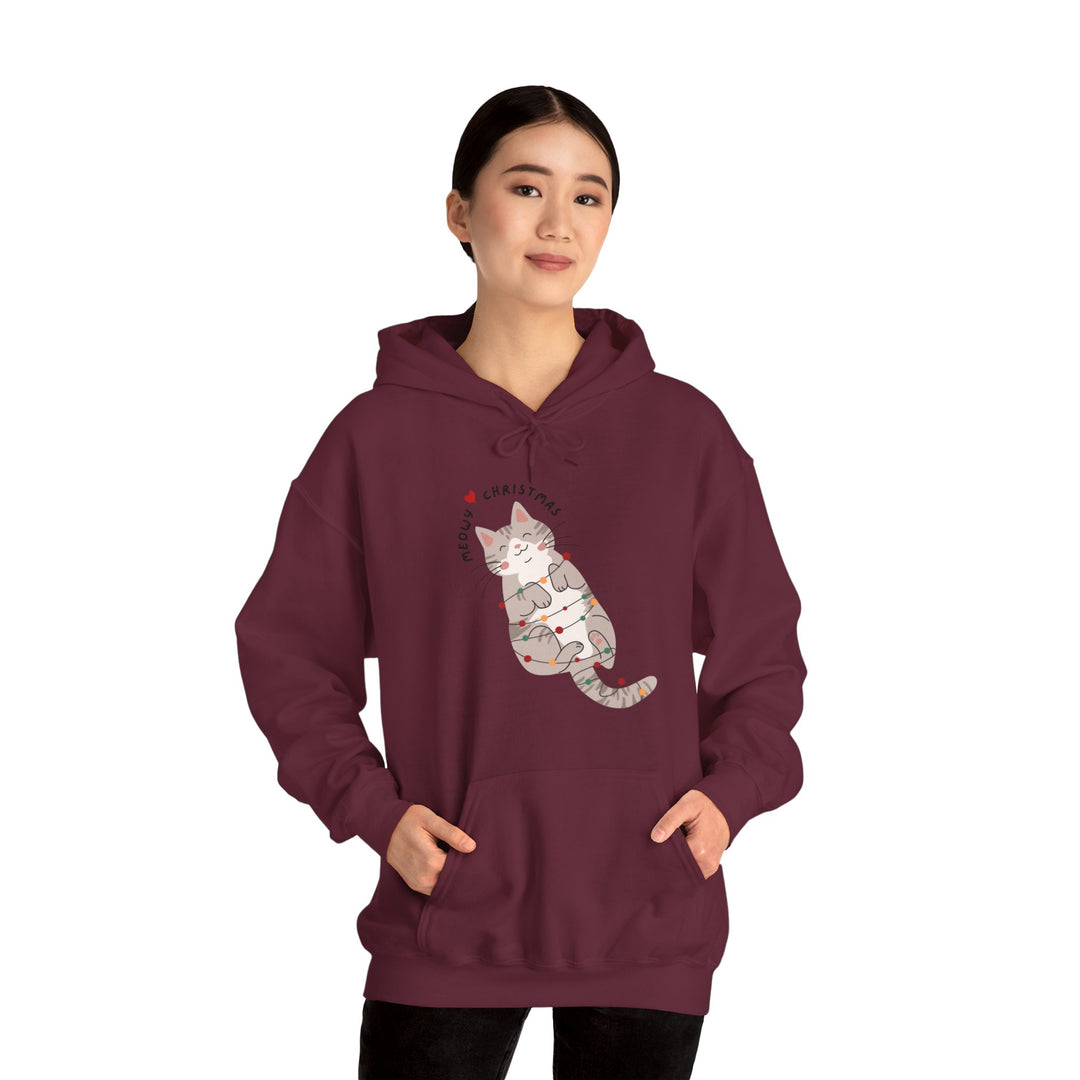 Meowy Christmas Unisex Hoodie - Wave Fusions