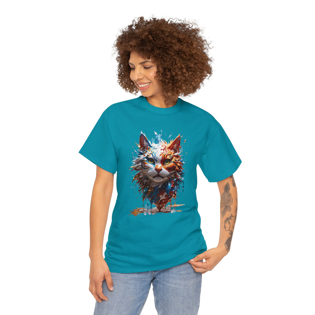 Marine Meow Aqua Purr T-shirt - Cat Splash