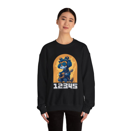 Guitar Cat Sweatshirt - Rhythmic Feline