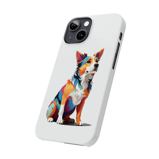 Sitting Dog Slim Phone Case - Wave Fusions