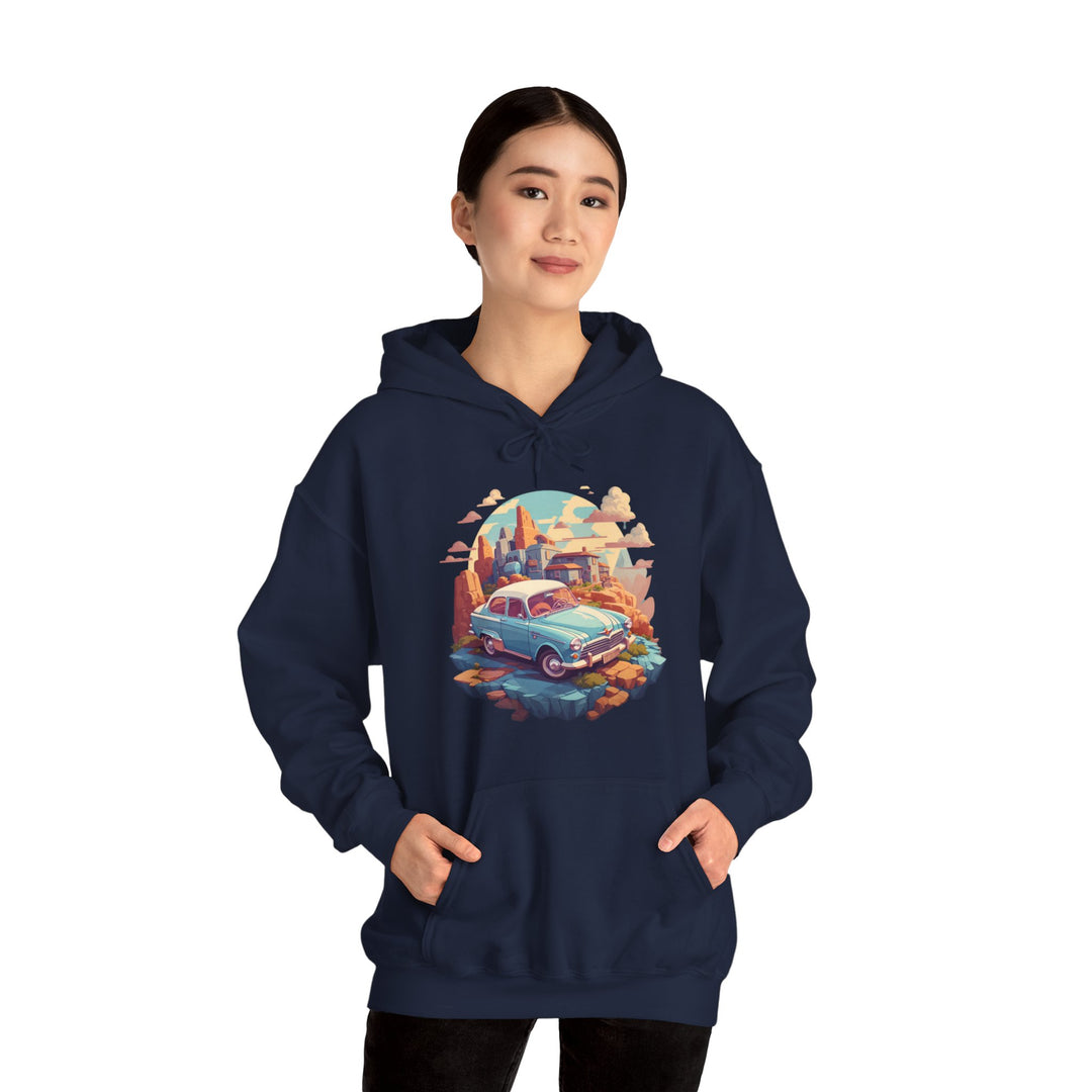 Vintage Car Sky City Hoodie - Vintage City Fashion