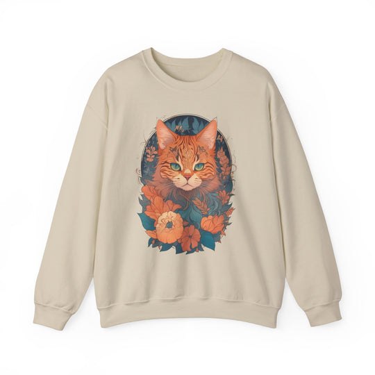 Garden Gaze Cat Petals and Paws Sweatshirt - Blooming Cat