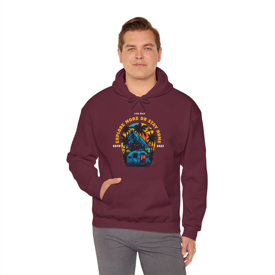 Explore more or Stay Home Hoodie - Adventure Awaits