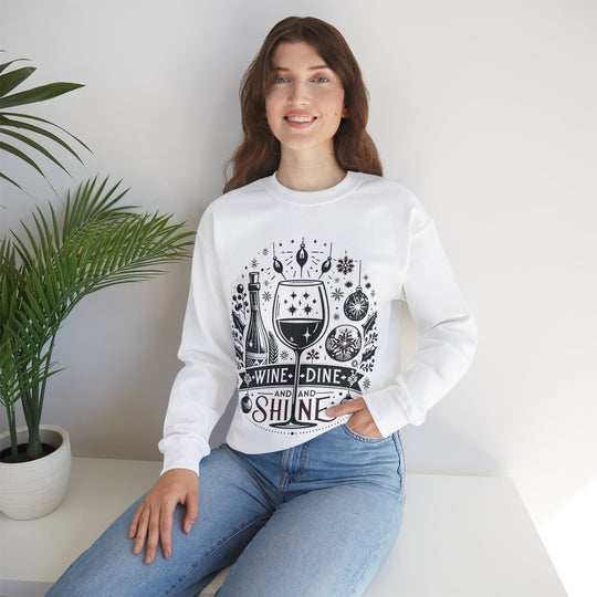 Wine, Dine And Shine Unisex Sweatshirt - Wave Fusions