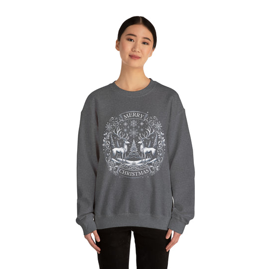 Woodland Reindeer Christmas Elegance Unisex Sweatshirt - Wave Fusions