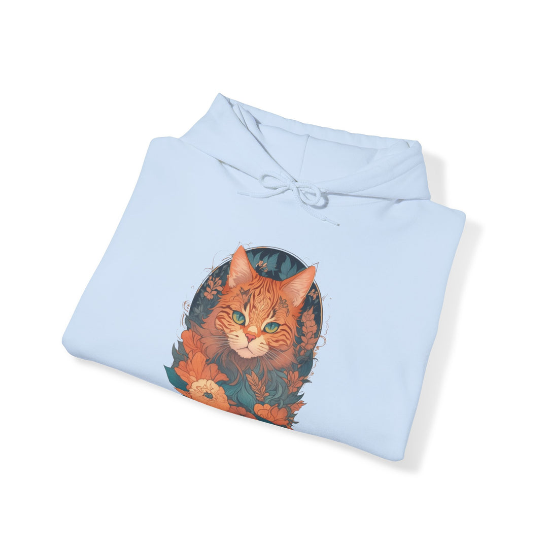 Garden Gaze Cat Petals and Paws Hoodie - Blooming Cat