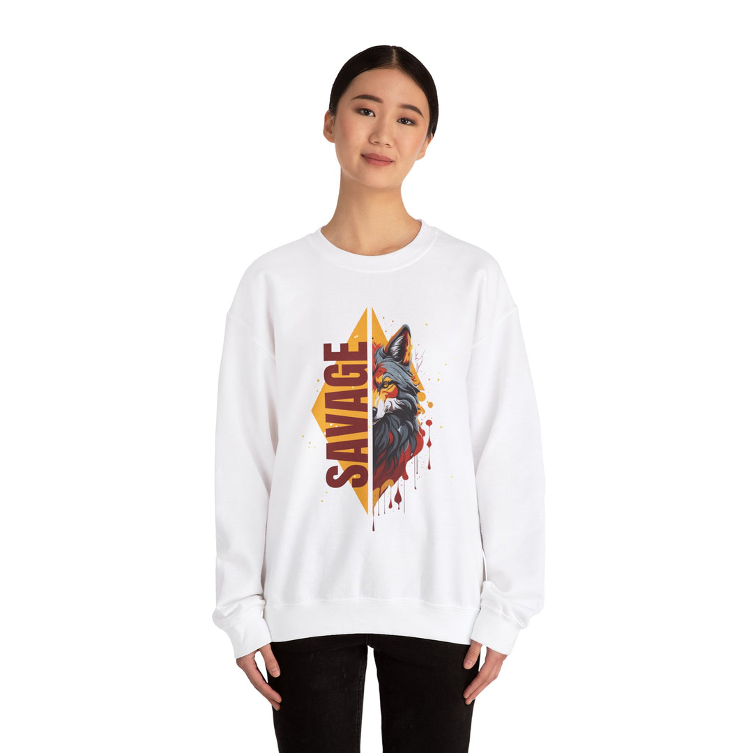 Savage Flame Wolf Sweatshirt - Heat of the Wild