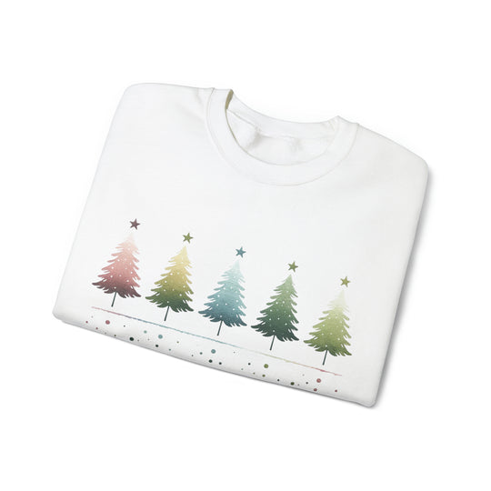 Pastel Forest Noel Christmas Trees Unisex Sweatshirt - Wave Fusions