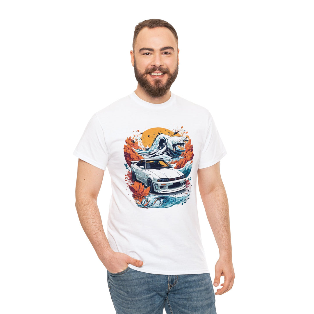 Autumn Wave Sports Car T-shirt - Vintage City Fashion