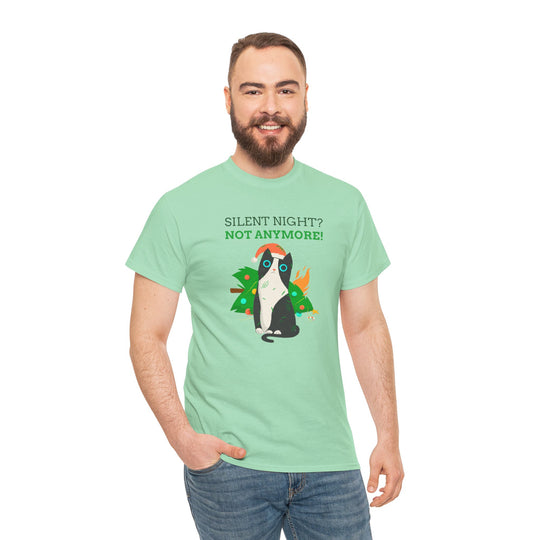 Silent Night Chaos Cat Christmas Tee