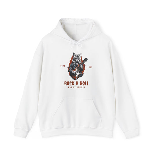 Rock N Roll Cat Guitarist Hoodie- Happy Tunes