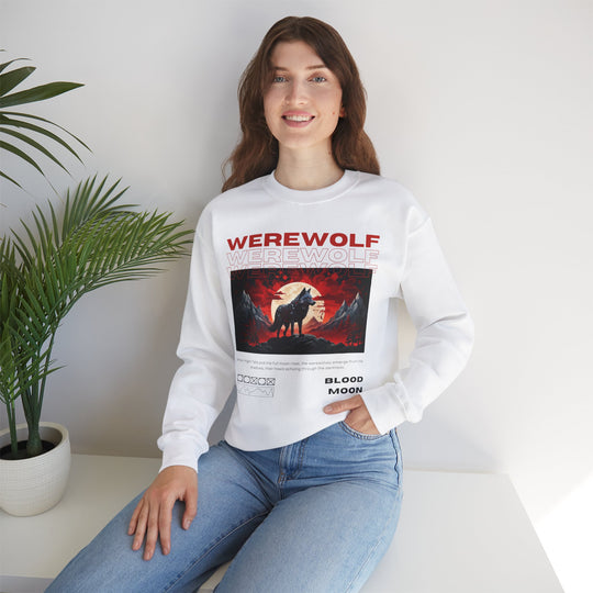 Blood Moon Werewolf Sweatshirt- Moonlit Mountain Lore