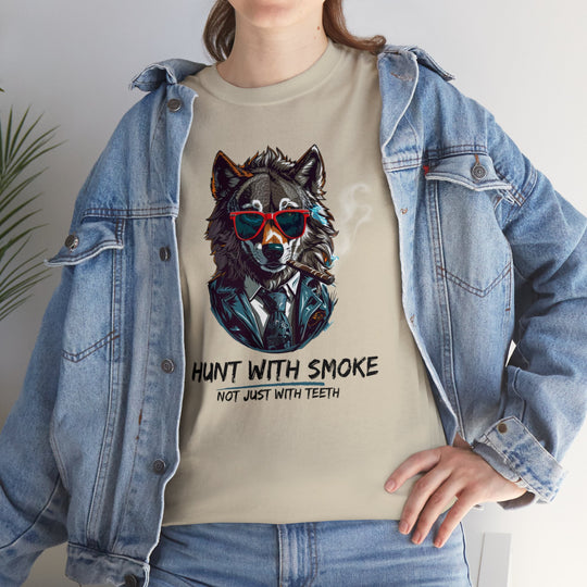 Cool Wolf Legend T-Shirt - I Hunt With Smoke Not Just With Teeth