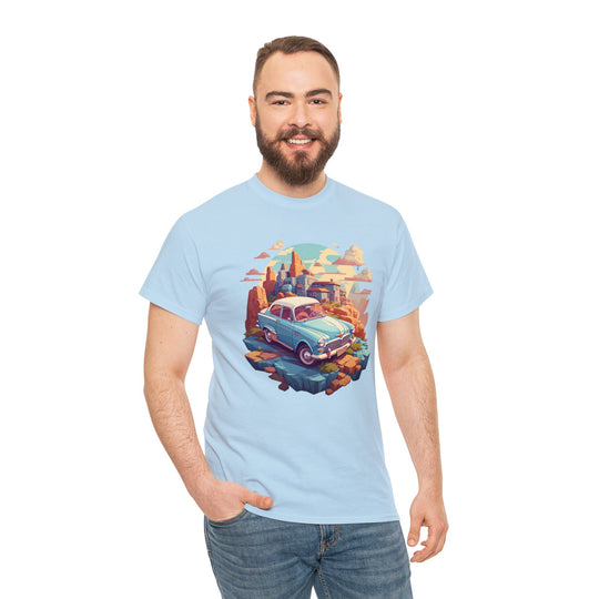 Vintage Car Sky City T-shirt - Vintage City Fashion