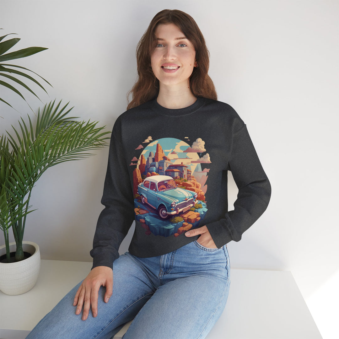 Vintage Car Sky City Sweatshirt - Vintage City Fashion