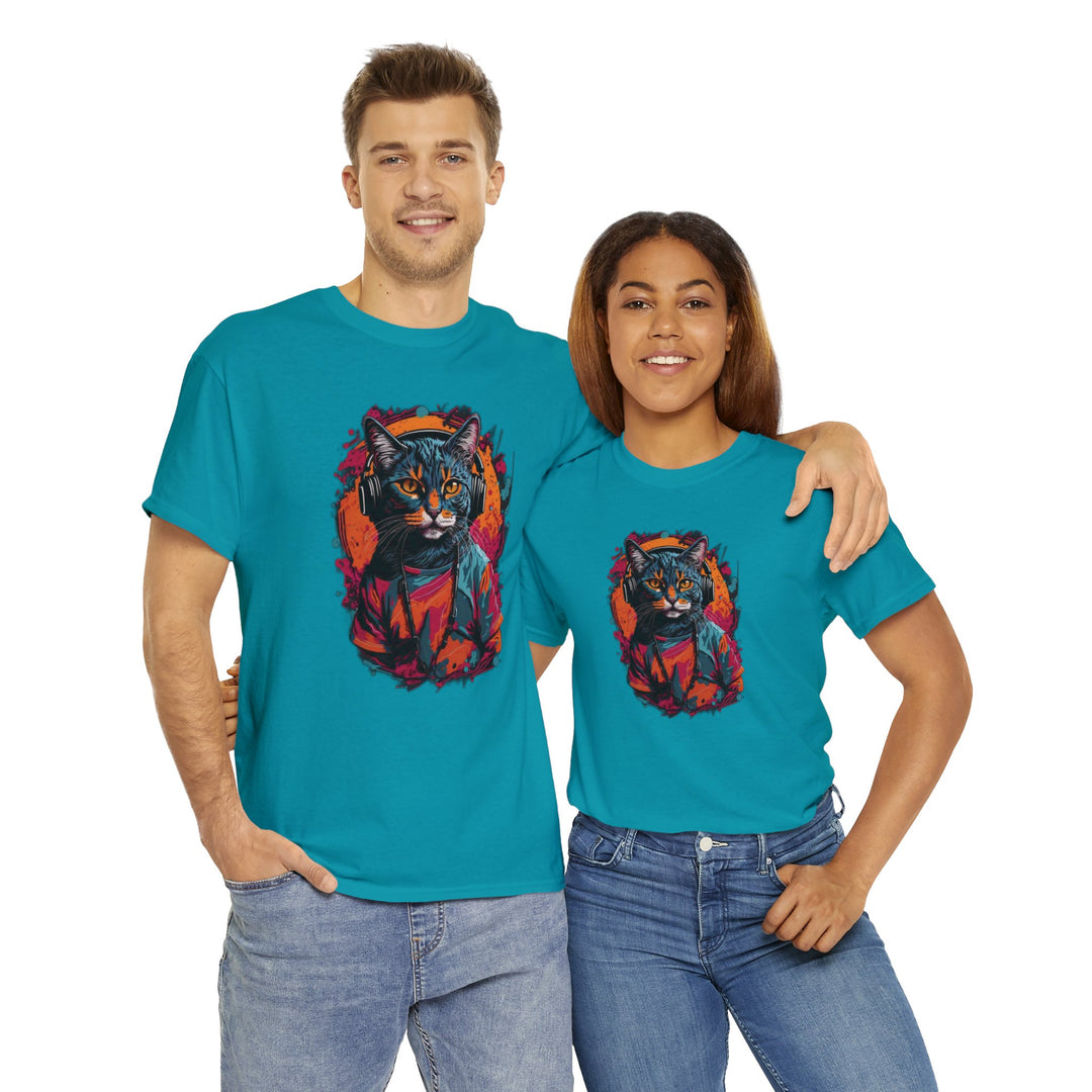 Rhythm and Purr Cat T-Shirt - Tune In Style