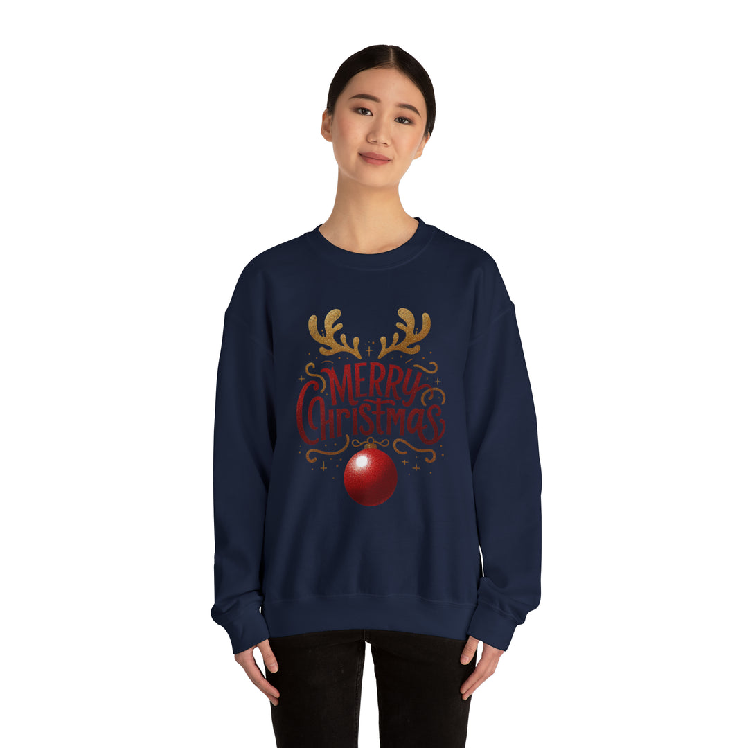 Deer Antlers Merry Christmas Unisex Sweatshirt - Wave Fusions