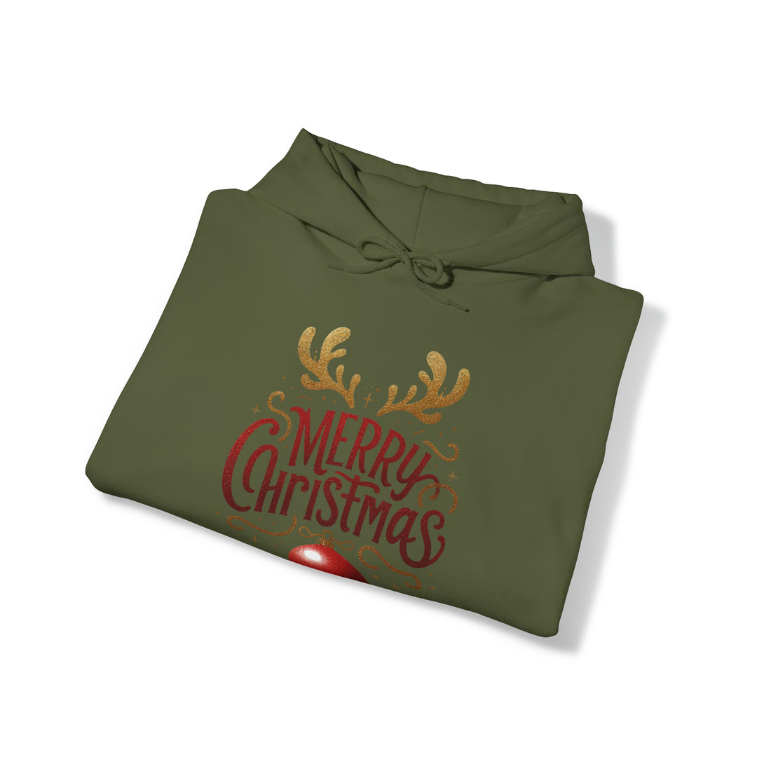 Deer Antlers Merry Christmas Unisex Hoodie - Wave Fusions