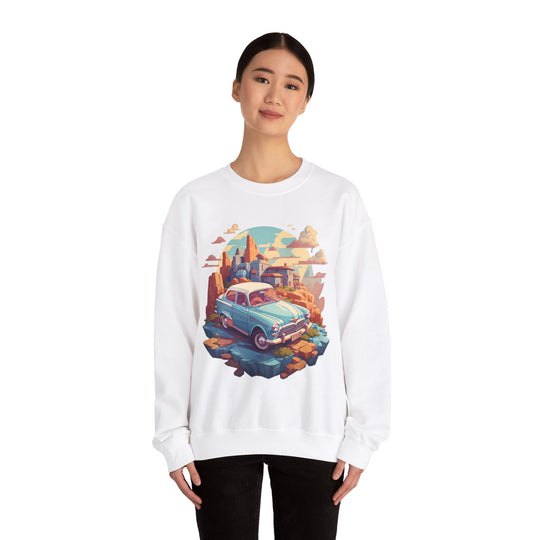 Vintage Car Sky City Sweatshirt - Vintage City Fashion