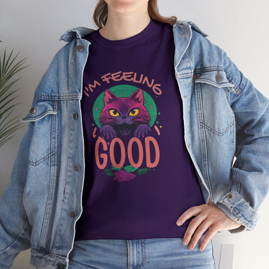 Feelin' Good Feline T-Shirt - Vibrant Vibes Cat