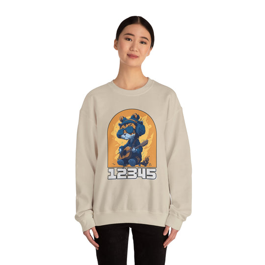 Guitar Cat Sweatshirt - Rhythmic Feline