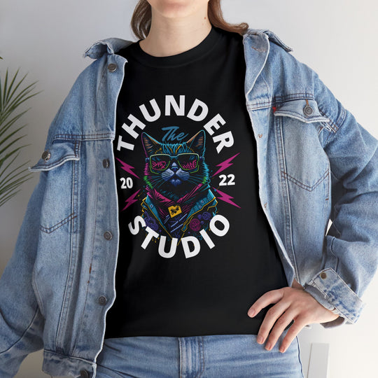 Thunder Studio Cat T-Shirt - DJ Cat Vibe