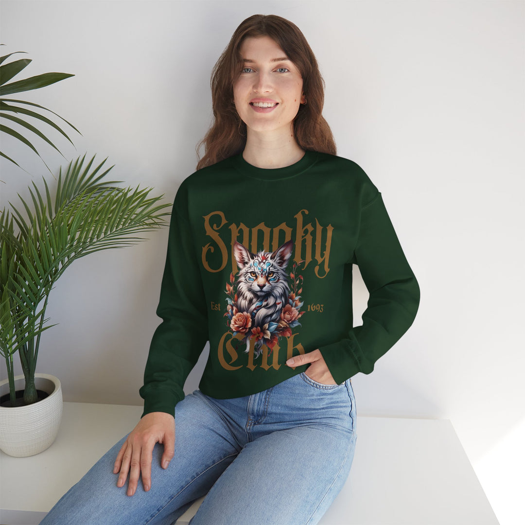 Spooky Club Floral Feline Cat Sweatshirt - Spooky Club Charm