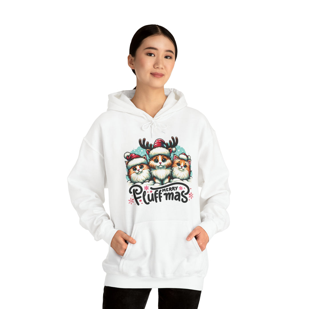 Merry Fluffmas Christmas Unisex Hoodie - Wave Fusions