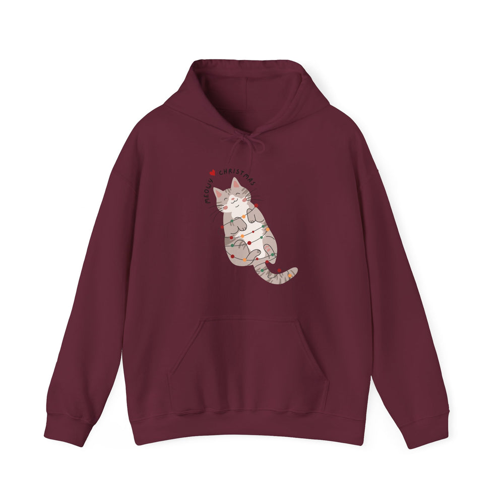 Meowy Christmas Unisex Hoodie - Wave Fusions