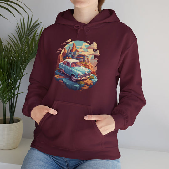 Vintage Car Sky City Hoodie - Vintage City Fashion