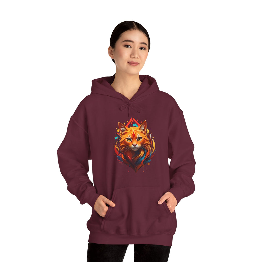 Flame Spirit Cat Hoodie - Wildfire Whiskers