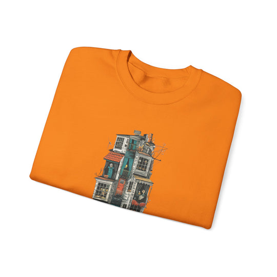 Whimsical Neighbors - Cozy Townhouse Sweatshirt