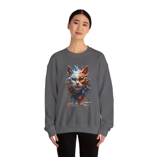 Marine Meow Aqua Purr Sweatshirt - Cat Splash