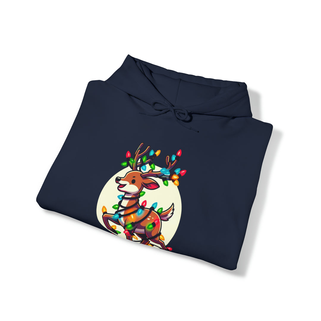 Reindeer Radiance Christmas Cheer Unisex Hoodie - Wave Fusions