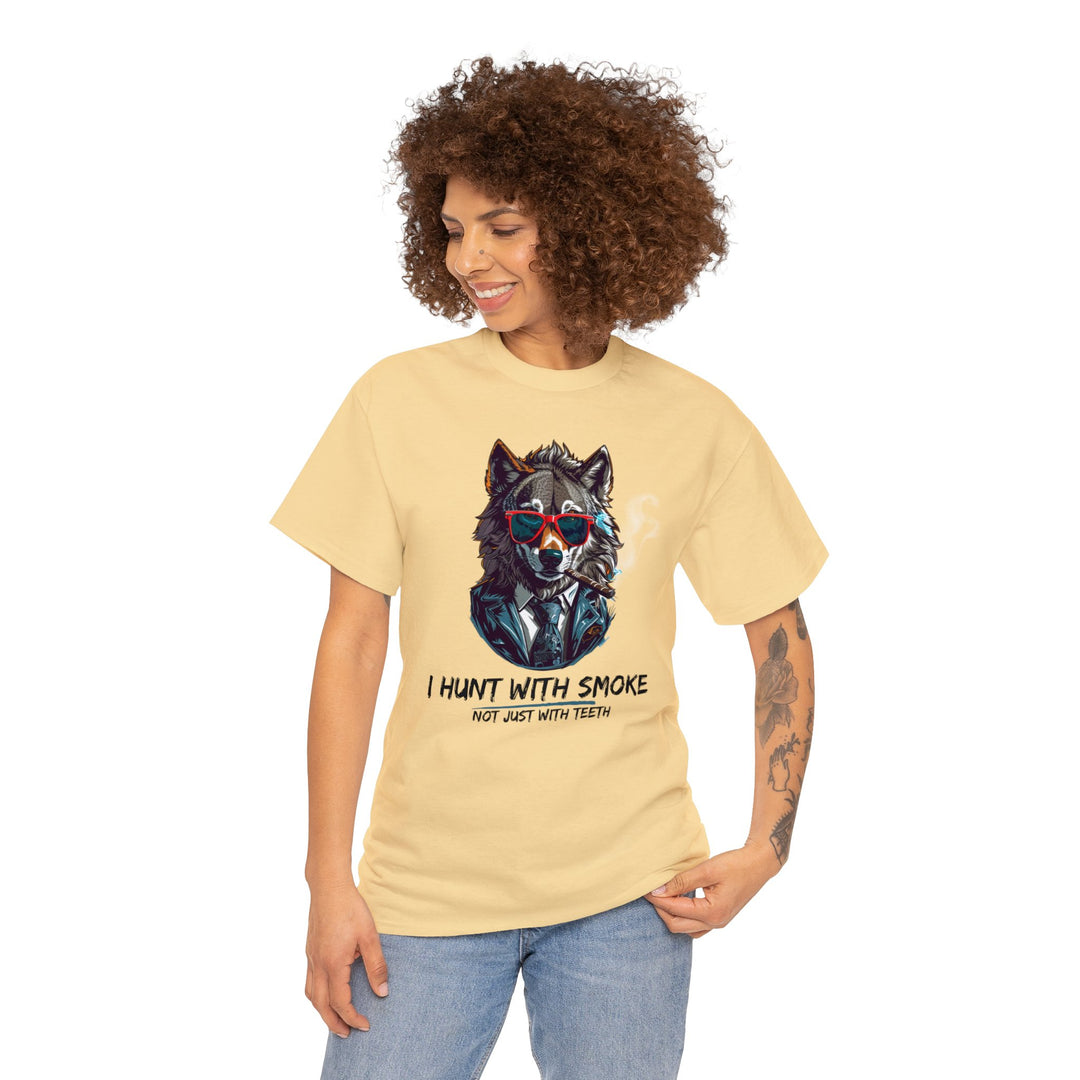 Cool Wolf Legend T-Shirt - I Hunt With Smoke Not Just With Teeth