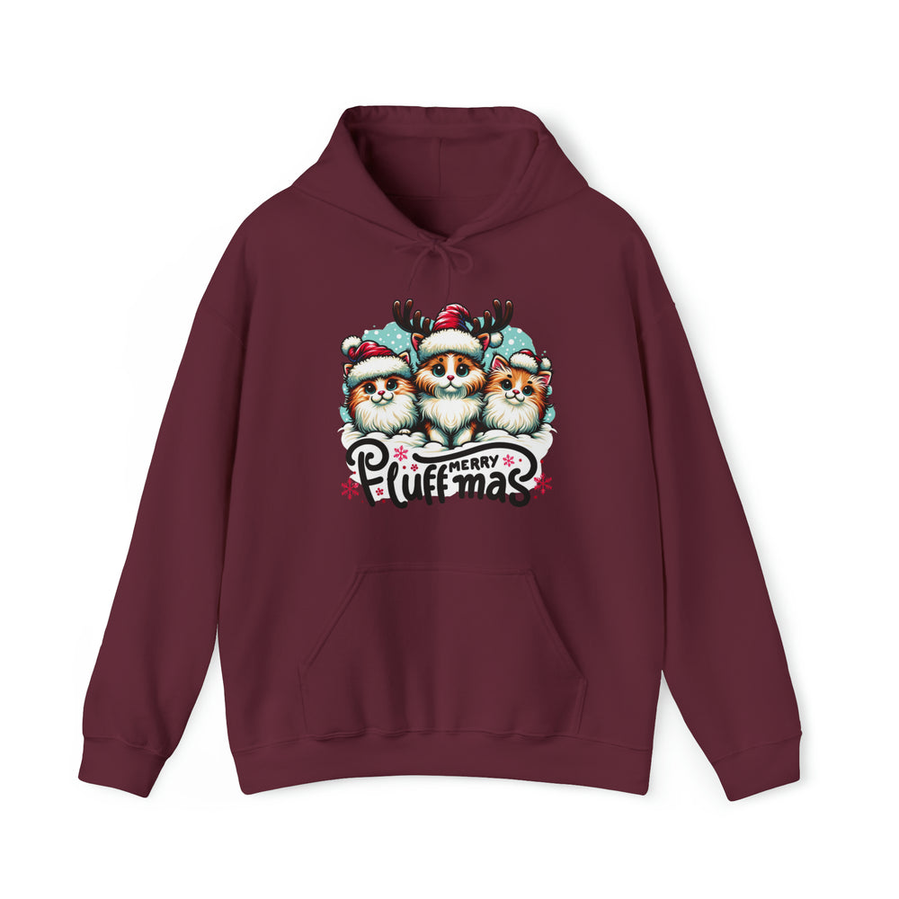 Merry Fluffmas Christmas Unisex Hoodie - Wave Fusions