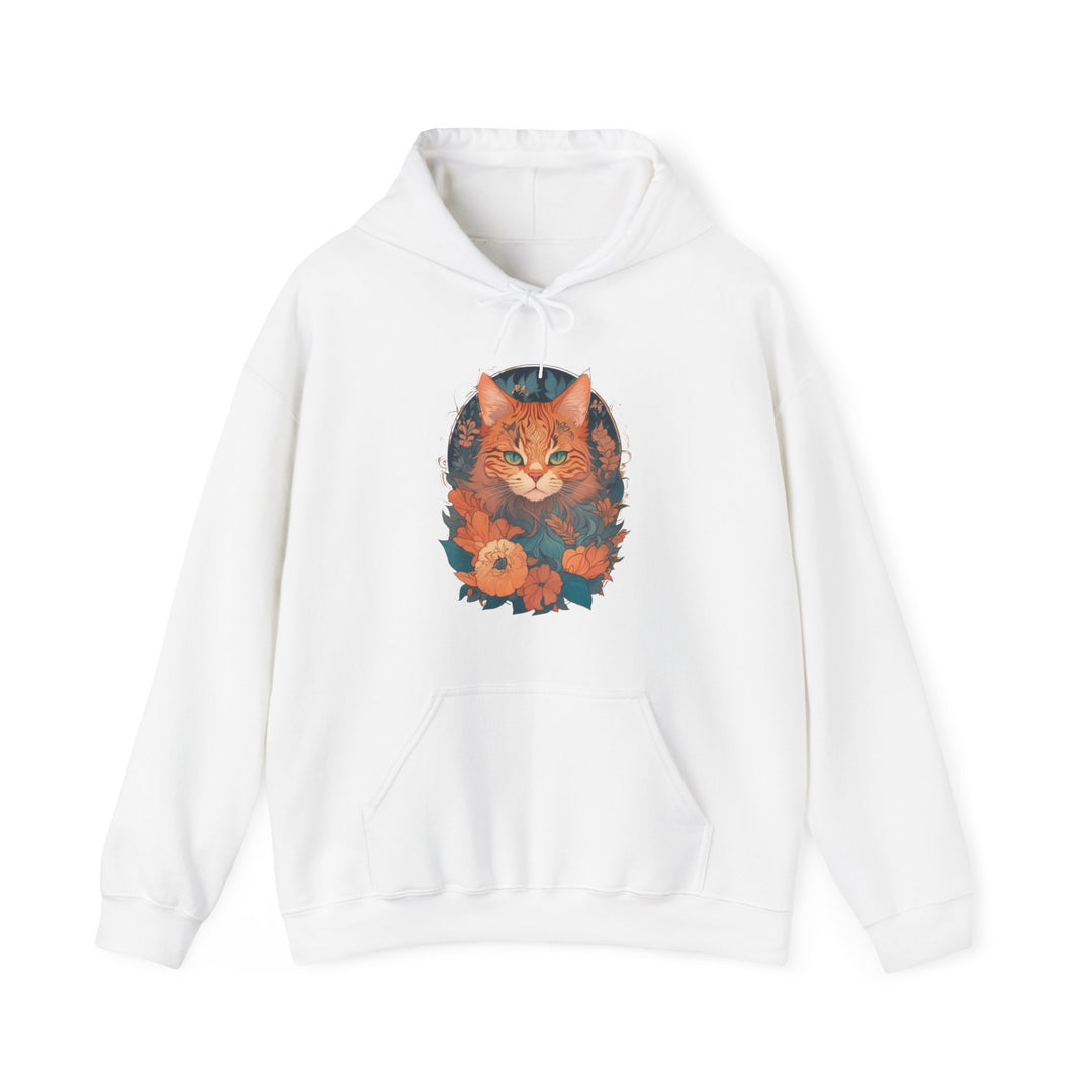 Garden Gaze Cat Petals and Paws Hoodie - Blooming Cat