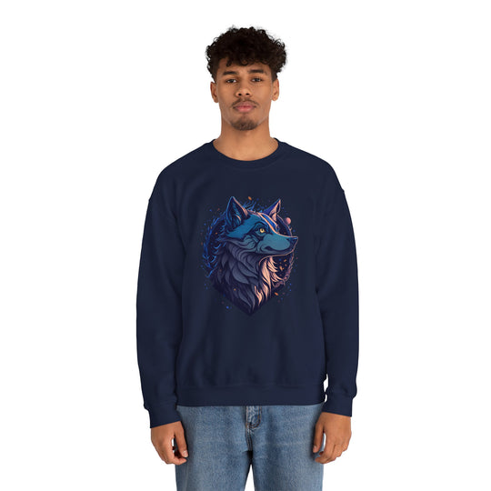 Lone Wolf Majesty Sweatshirt- Vibrant Wilderness