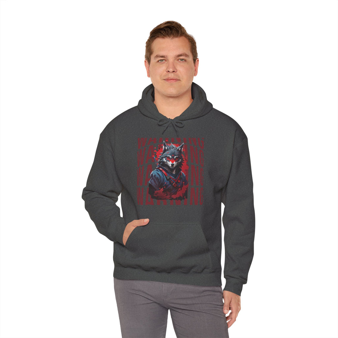 Warning! Warrior Wolf Hoodie - Majestic Wolf