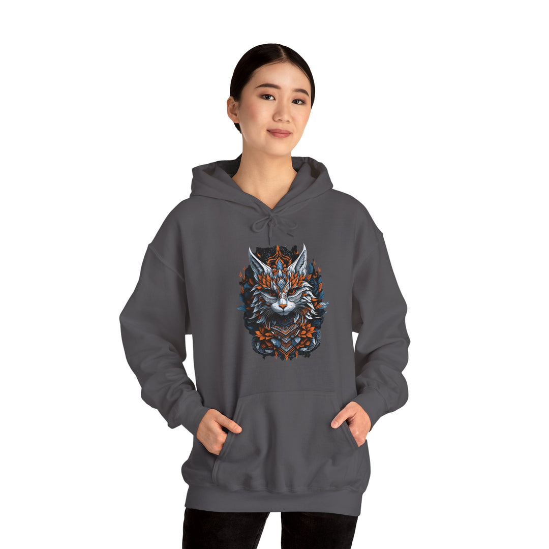 Tribal Majesty Cat Spirit Hoodie - Ancient Spirit Series