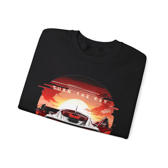 Turn the Key Redline Sunset Escape Sweatshirt - Wave Fusions Thrill Seeker Collection