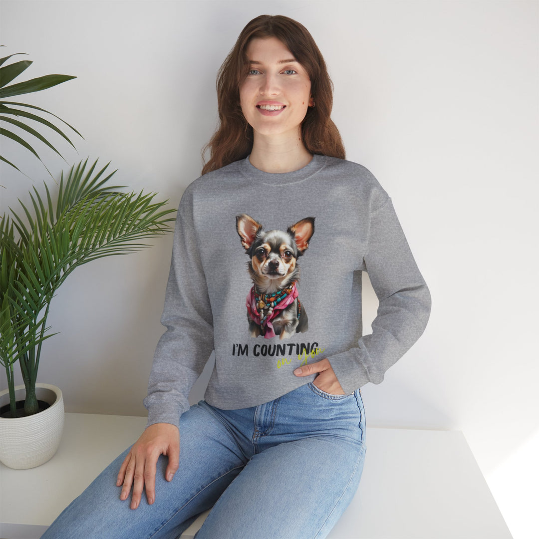 Stylish Sidekick Sweatshirt - I'M COUNTING ON YOU