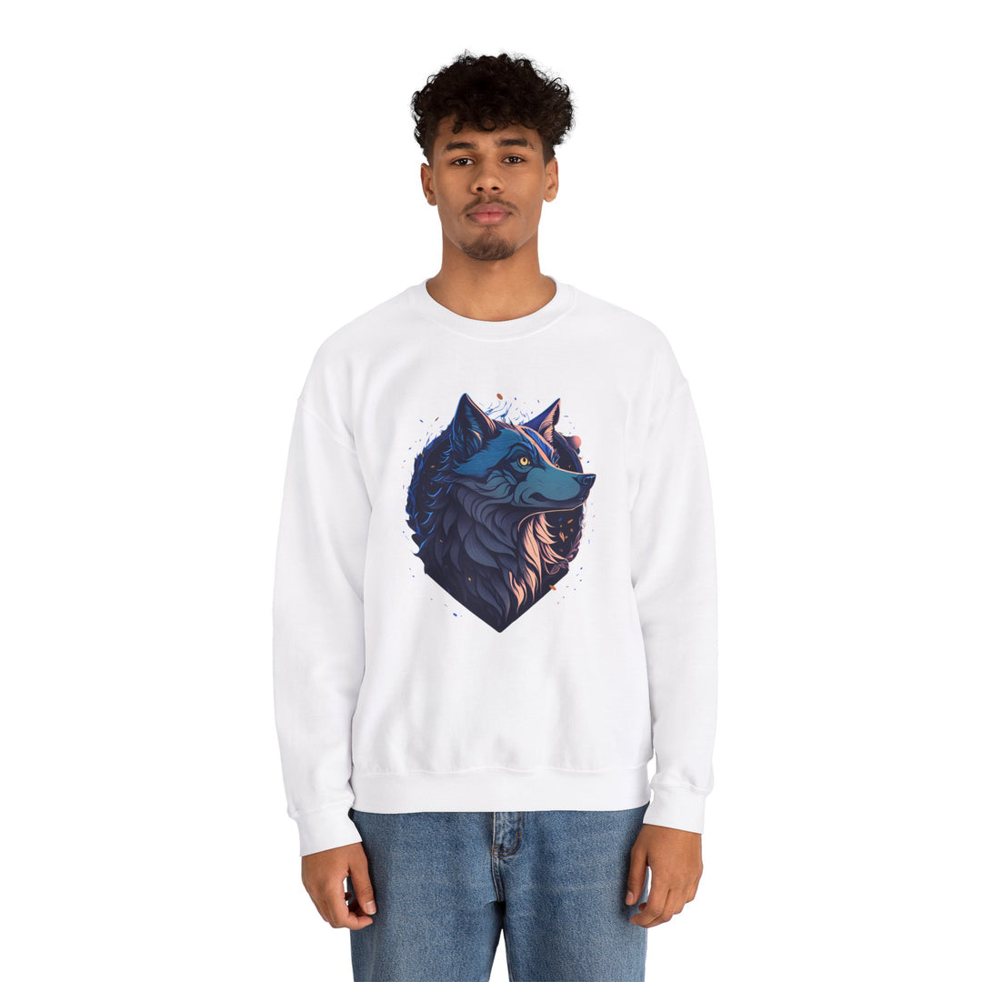 Lone Wolf Majesty Sweatshirt- Vibrant Wilderness