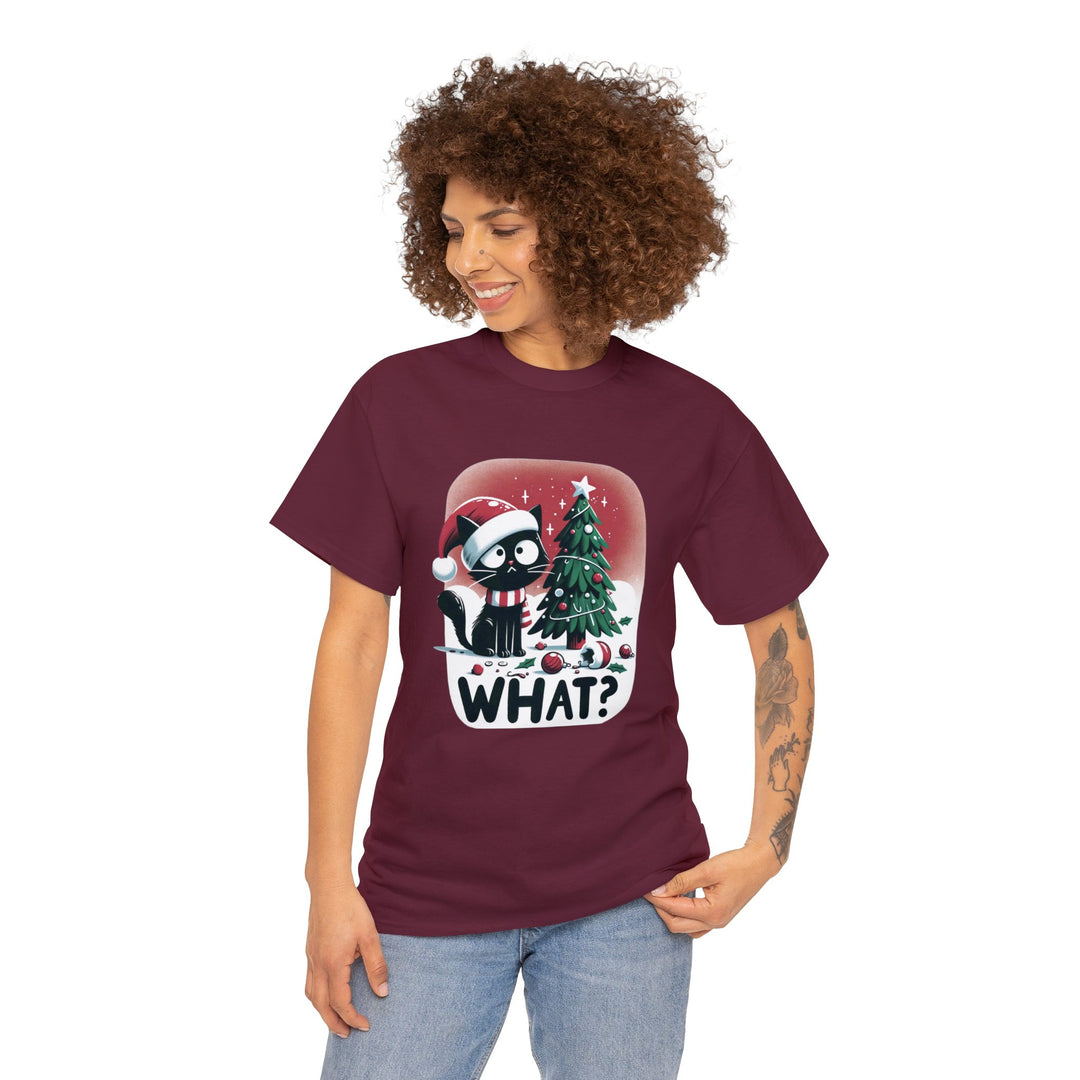 What? Cat Christmas Unisex T Shirt - Wave Fusions