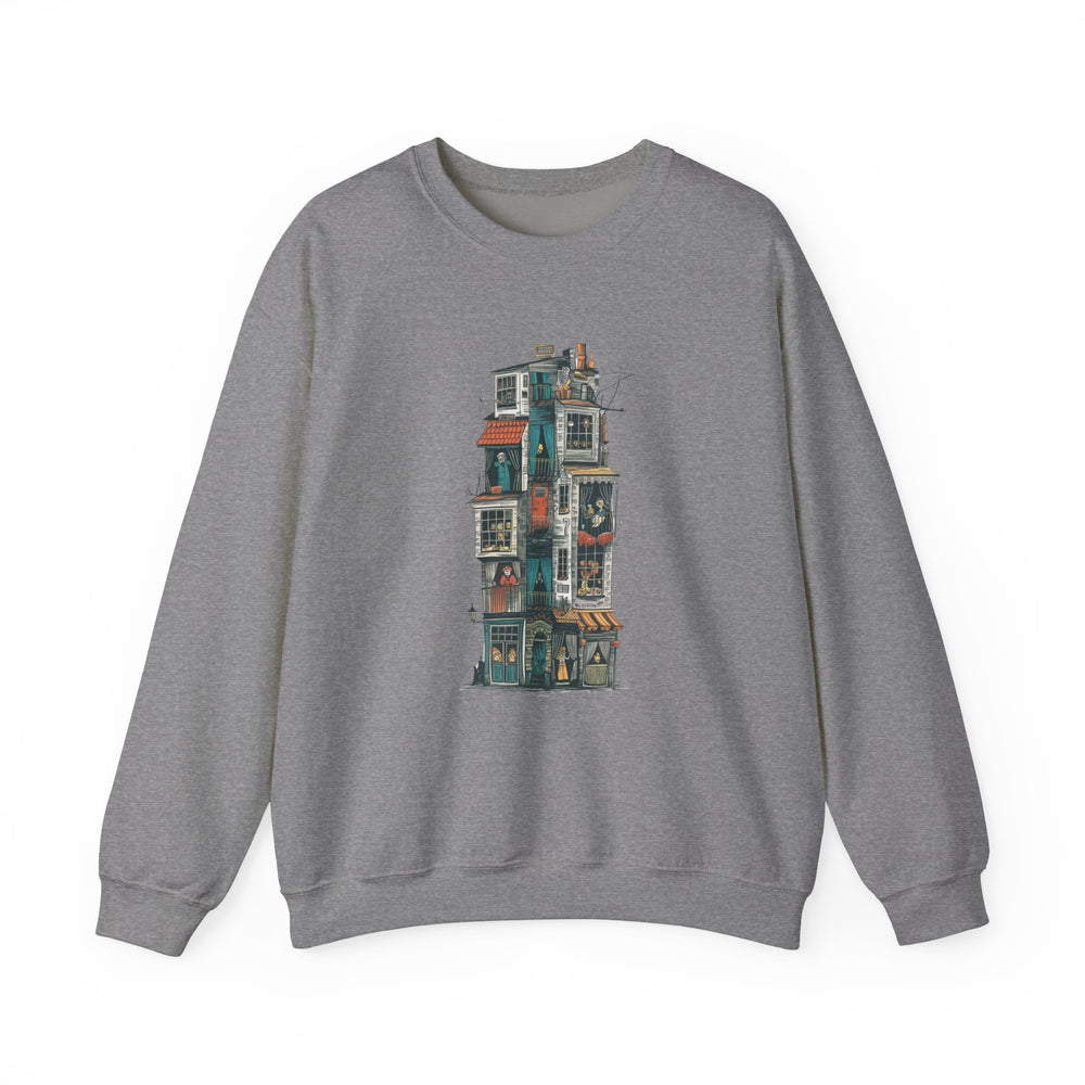 Whimsical Neighbors - Cozy Townhouse Sweatshirt