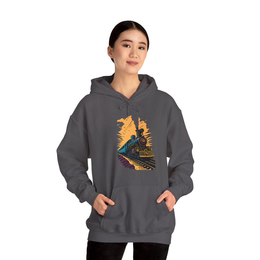 Vintage Train Railroad Journey Hoodie - Journey Through Time