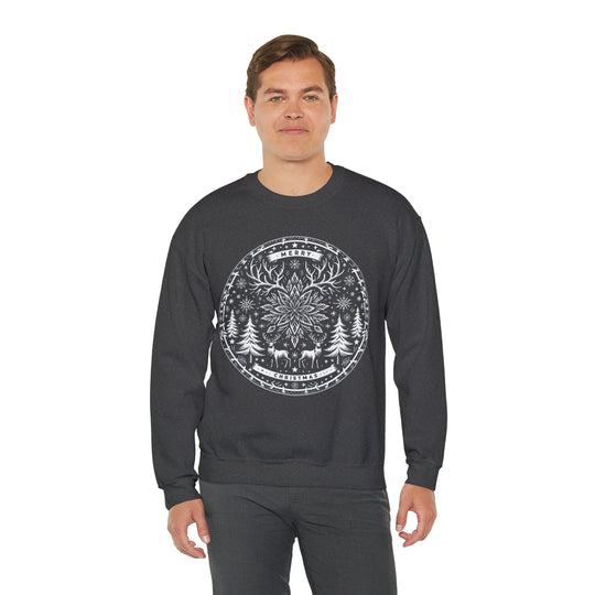 Snowflake Majesty Christmas Medallion Unisex Sweatshirt - Wave Fusions