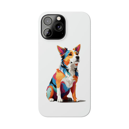 Sitting Dog Slim Phone Case - Wave Fusions