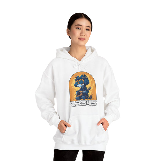 Guitar Cat Hoodie - Rhythmic Feline