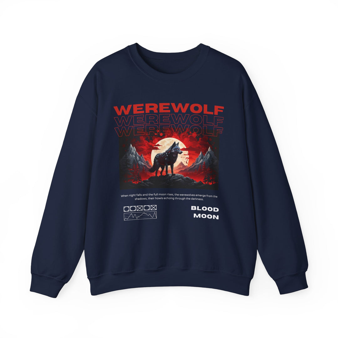 Blood Moon Werewolf Sweatshirt- Moonlit Mountain Lore